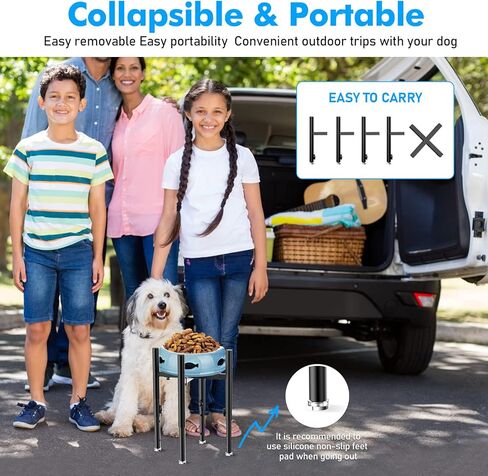 Adjustable Elevated Dog Bowl Stand，Fits 6-11inches Bowls,4 Height Adjustments. Holder for Raised Elevated Dog Food Water Bowl Feeder，for Large, Medium and Small Dogs in Kuwait