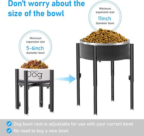 Adjustable Elevated Dog Bowl Stand，Fits 6-11inches Bowls,4 Height Adjustments. Holder for Raised Elevated Dog Food Water Bowl Feeder，for Large, Medium and Small Dogs in Kuwait