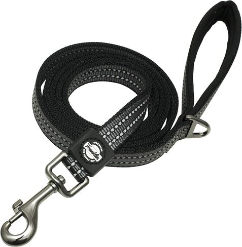 Franklin Pet Supply Nylon Dog Leash – Reflective – Comfort Fit – Neoprene Handle – 6 Foot – Dog Training – Walking – Black in Saudi Arabia