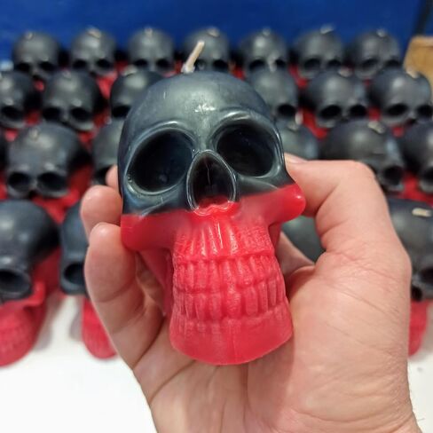 Black red reversible skull candle 3.15 inch height in Saudi Arabia