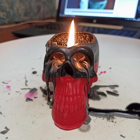 Black red reversible skull candle 3.15 inch height in Saudi Arabia