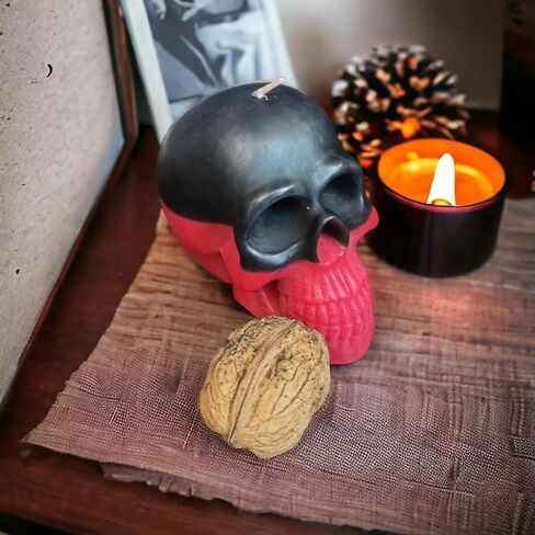 Black red reversible skull candle 3.15 inch height in Saudi Arabia