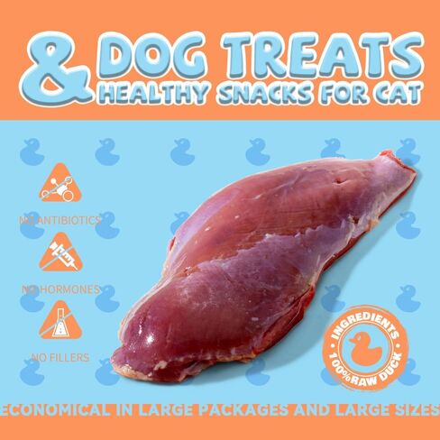 Freeze Dried Duck Dog Treats & Healthy Snacks for Cat,100% Raw Duck Cut Into Pieces,Soft Treats for Training & Rewards,Supplementing Nutrition in Saudi Arabia