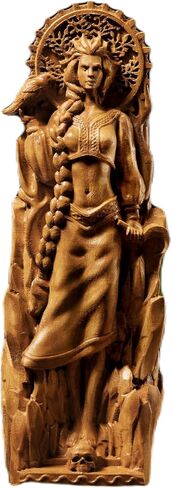 Mara figurine,Morana goddess of death,Wooden statue of goddess，Pagan Goddess Slavic art, wiccan, altar, Creative Desktop Decorations (Black) in Saudi Arabia