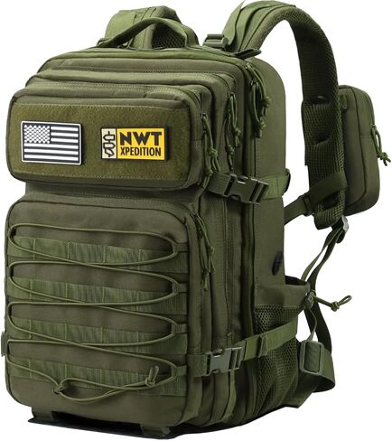 Military Tactical Backpack,Sturdy Work & Molle Laptops Rucksack,Army Assault Pack for Hiking Camping Travel Fishing Gym,Black in Saudi Arabia
