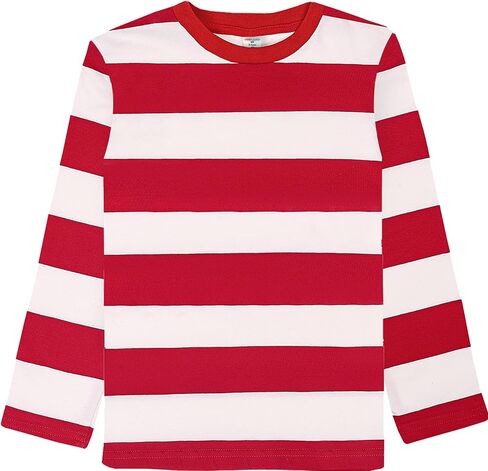 COSLAND Boys and Toddlers' Long Sleeve Striped T-Shirt, Cotton, Kids' Crew Neck Tee, 2T-Large in Saudi Arabia