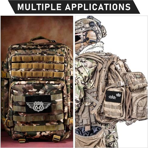 3 Pieces Molle Patches Attachment Tactical Patch Display Board Black Molle Patches for Backpacks Military Army Patches Hook and Loop Visor Cover (2 Columns Style) in Saudi Arabia