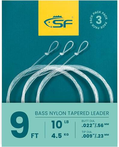 SF Pre-Tied Loop Fly Fishing Tapered Leader Nylon Clear Trout Freshwater Saltwater Bonefish Permit Bass Salmon Steelhead 7.5FT 9FT 10FT 12FT 15FT 0X 1X 2X 3X 4X 5X 6X 7X in Saudi Arabia