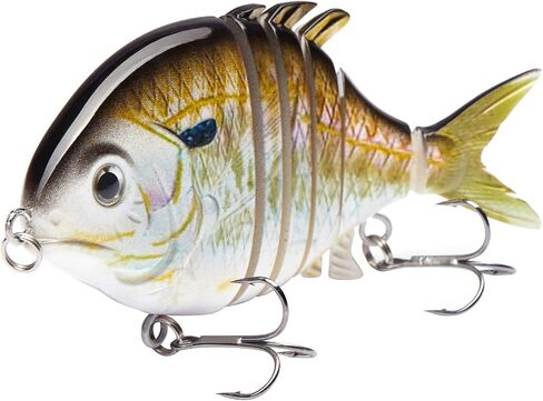 Bassdash SwimPomfret Hard Swimbaits with Built-in Steel Balls 3.9in 1.3oz Casting Panfish Bluegill Fishing Lure for Bass Walleye Pike Fishing in Saudi Arabia