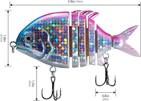 Bassdash SwimPomfret Hard Swimbaits with Built-in Steel Balls 3.9in 1.3oz Casting Panfish Bluegill Fishing Lure for Bass Walleye Pike Fishing in Saudi Arabia