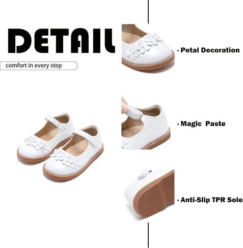 Flaryzone Toddler Girls Mary Jane School Uniform Oxfords Dress Shoes Flats | Wide Round Toe,Cushioned Comfort, Flower Girl shoes for Wedding Party Daily in Saudi Arabia