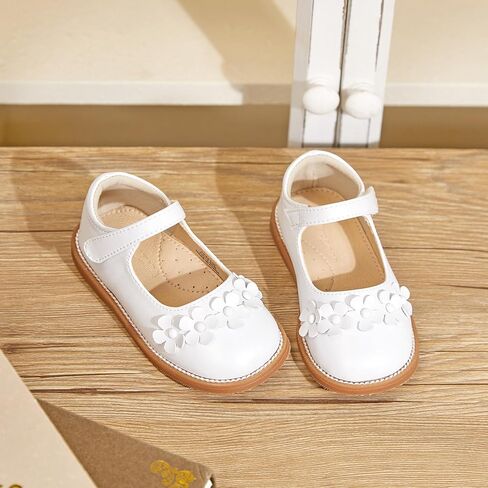 Flaryzone Toddler Girls Mary Jane School Uniform Oxfords Dress Shoes Flats | Wide Round Toe,Cushioned Comfort, Flower Girl shoes for Wedding Party Daily in Saudi Arabia