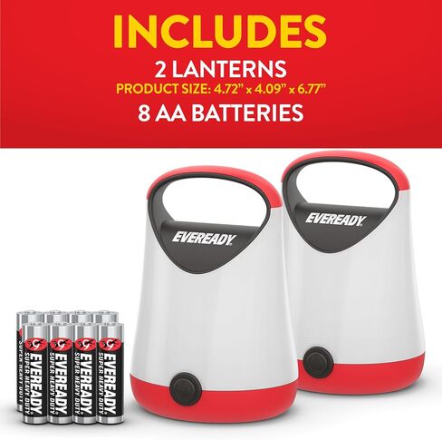 Eveready LED Camping Lantern, Bright Battery Powered Lantern, Water Resistant Hurricane Supplies, 100 Hour Run-time, Pack of 1 in Kuwait