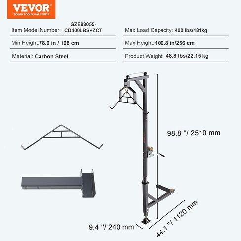 VEVOR Hitch Mounted Deer Hoist, 300lbs/400lbs Capacity Hitch Game Hoist, 2'' Truck Hitch Deer Hoist with Winch Lift and Gambrel Set, Adjustable Height in Saudi Arabia