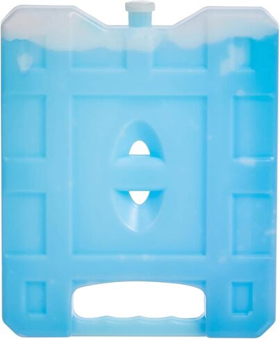 Amazon Basics Reusable Hard Sided Rectangular Ice Pack, Pack of 4, Medium, Blue, 8.3" X 6.7" X 1.2" in Saudi Arabia