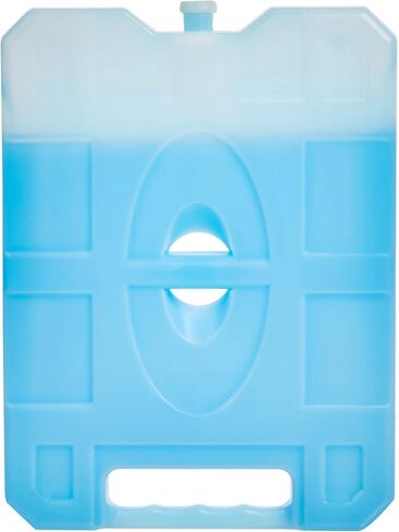 Amazon Basics Reusable Hard Sided Rectangular Ice Pack, Pack of 4, Medium, Blue, 8.3" X 6.7" X 1.2" in Saudi Arabia