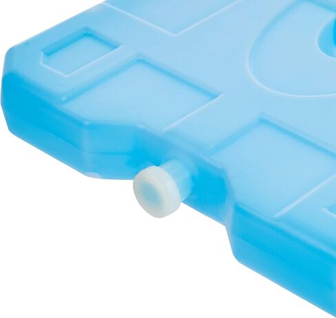 Amazon Basics Reusable Hard Sided Rectangular Ice Pack, Pack of 4, Medium, Blue, 8.3" X 6.7" X 1.2" in Saudi Arabia