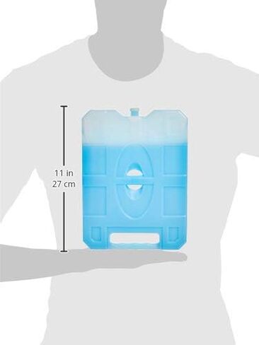 Amazon Basics Reusable Hard Sided Rectangular Ice Pack, Pack of 4, Medium, Blue, 8.3" X 6.7" X 1.2" in Saudi Arabia