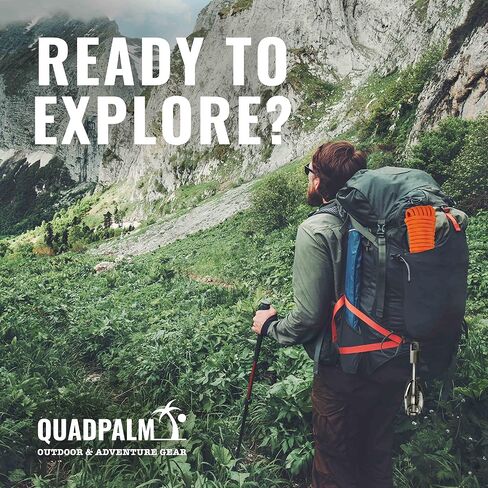 خطاف تصارع بحبل 10 أمتار - خطاف تصارع QUADPALM متعدد الوظائف - 4 مخالب قابلة للطي من الفولاذ المقاوم للصدأ - شديدة التحمل - معدات تسلق الجبال الصخرية والتخييم في الهواء الطلق in Kuwait
