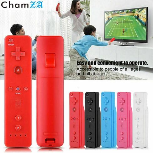Wireless Remote Controller Gamepad Joystick for Nintendo Wii/ Wii U, w/ Silicone Case & Hand strap (Red) in Saudi Arabia