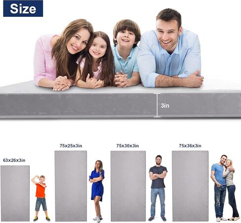 مرتبة تخييم من الإسفنج الذكي من Elevens، مرتبة محمولة قابلة للطي للخيمة والسيارة ووسادة نوم على الأرض ومرتبة سرير للضيوف مع حقيبة تخزين وغطاء قابل للإزالة in Kuwait