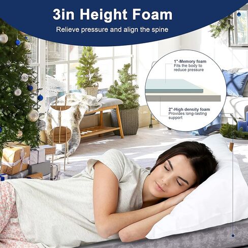 مرتبة تخييم من الإسفنج الذكي من Elevens، مرتبة محمولة قابلة للطي للخيمة والسيارة ووسادة نوم على الأرض ومرتبة سرير للضيوف مع حقيبة تخزين وغطاء قابل للإزالة in Kuwait