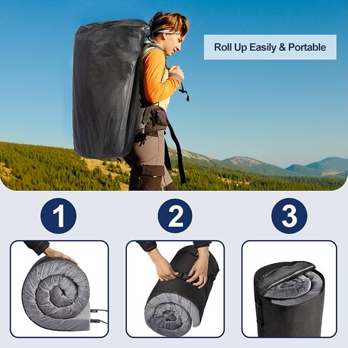 مرتبة تخييم من الإسفنج الذكي من Elevens، مرتبة محمولة قابلة للطي للخيمة والسيارة ووسادة نوم على الأرض ومرتبة سرير للضيوف مع حقيبة تخزين وغطاء قابل للإزالة in Kuwait