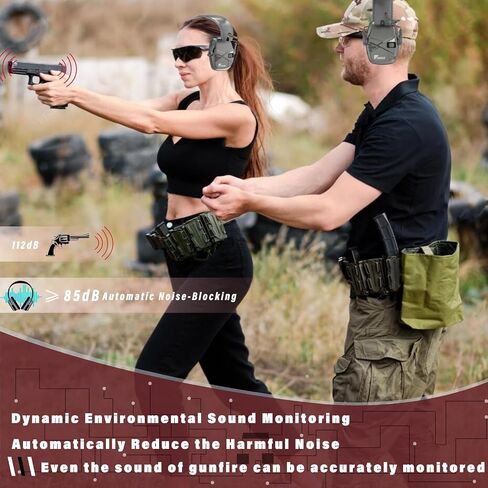 Fanke Electronic Ear Protection for Gun Range Earmuffs Dynamic Ambient Sound Monitoring Slim Active Hearing Protection Headphones NRR 22dB Compact Foldable for Hunting in Saudi Arabia