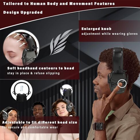 Fanke Electronic Ear Protection for Gun Range Earmuffs Dynamic Ambient Sound Monitoring Slim Active Hearing Protection Headphones NRR 22dB Compact Foldable for Hunting in Saudi Arabia