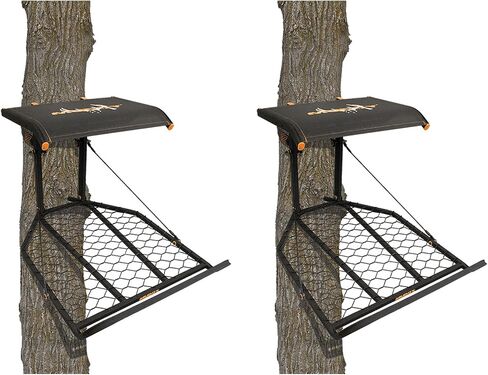 Muddy The Boss XL Wide Stance Hang On 1 Person Hunting Tree Stand Platform with Silent Straps, FlexTek Seating, and Extra Wide Platform (2 Pack) in Saudi Arabia