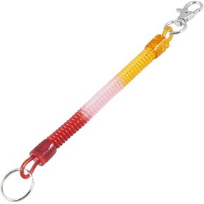 uxcell Coiled Lanyard, Colorful Spiral Retractable Spring Coil with Metal Lobster Clasp, Safety Keychain Stretch Cord Theftproof Anti-lost Key Ring for Keys Wallet Cellphone