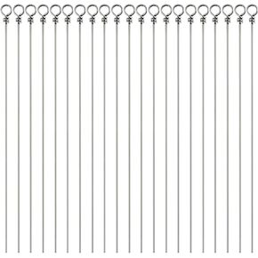 50PCS Stainless Steel Wire Spinning Rod 0.6x160mm Fishing Gear Connector Fishing Ring Spinner Shaft LUYA Outdoor Fishing Wire Fitting for Heavy Lures