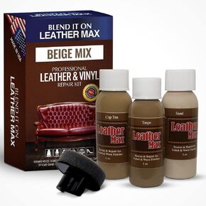 Leather Max Dark Brown Mix - Vinyl and Leather Repair Kit - Restorer of Your Furniture, Jacket, Sofa, Boat or Car Seat, Easy Instructions to Match Brown Colors, Restore Any Material, Bonded, Italian in Saudi Arabia