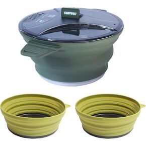 Collapsible Camping Cookware Mess Kit for Backpacking Gear,Portable Camping Pot and Bowls Set,Camp Kitchen Equipment Accessories