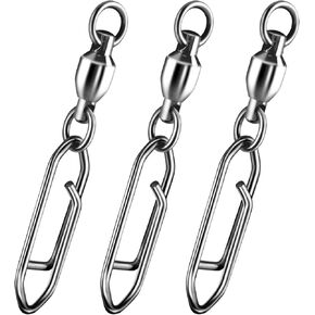 30-Pack Fishing Speed Clips Quick Change Snap Swivels, Ball Bearing Swivels Power Clips Fishing Snap Swivels Freshwater Saltwater Crankbait Popper Lures Quick Snap Connector Tackle