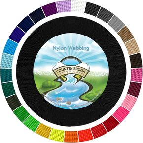 Country Brook Design - 3/8 Inch Heavy Duty 100% Real Nylon Webbing - 25+ Vibrant Colors (Black, 10 Yards)