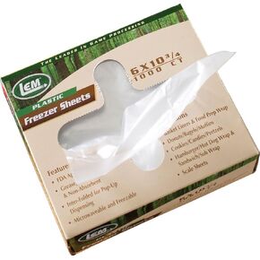 LEM Products 6" Freezer Sheets, Non-Stick, Non-Porous Polyethylene, 1000 Count Box