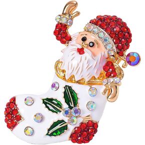 XGALBLA Christmas Brooch Pins, Rhinestone Crystal Enamel Christmas Jewelry Gift for Women Girls in Saudi Arabia