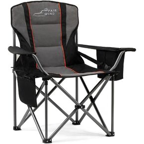 2 Pack Oversized Fully Padded Camping Chair with Lumbar Support, Heavy Duty Cooler Bag Fold Chair Support 450 LBS, Blue