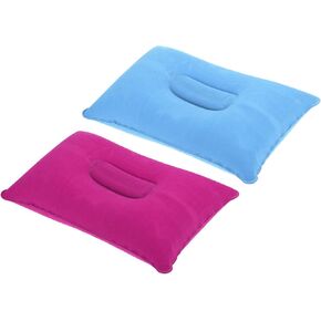 PATIKIL Inflatable Pillow, 2 Pack Ultralight Camping Travel Pillow Desk Rest Neck Support for Hiking Backpacking Office, Gray Dark Purple