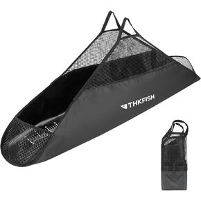 THKFISH Fishing Tournament Weigh in Fish Bag, Fish Weigh Bags Folding Weigh Sling Fish bag Bass Weigh in Bag with Fish Ruler Tournament Fish Bags,47x10.5inch Heavy Duty Fish Transport Bag