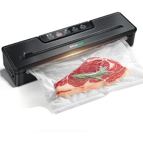 Food Vacuum Sealer Machine，Suction Power Automatic 8-in-1 Easy Options for Compact Food Storage Sealer with Dry&Wet Saver Modes，Bags and Cutter Included | EXT-VAC | Sous Vide(Black) in Saudi Arabia