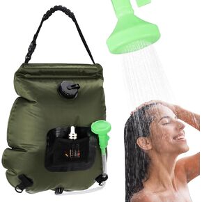 Solar Shower Bag, Portable Solar Shower for Camping, 5 Gallons/20L Camping Shower Bag with Removable Hose and On-Off Switchable Shower Head, Portable Shower for Camping, Hiking, Beach Swimming