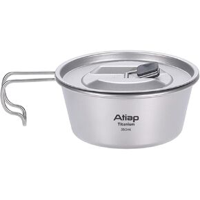 Sierra Cup Bowl Pot Titanium Folding Bowl Cookware 350ML 520ML for Outdoor Camping Hiking Picnic BBQ (350ML)