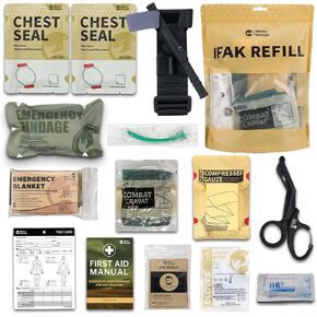 مجموعة إعادة تعبئة الصدمات من وحيد القرن، لوازم الطوارئ الطبية، حزمة IFAK للعناية بالجروح، والبقاء على قيد الحياة، والسيارات والتخييم (11 قطعة) in Kuwait