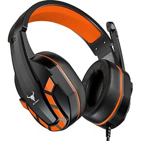 Kikc Gaming Headset with Mic for PS4, PS5, Xbox, PC, Switch, Controllable Volume Gaming Headphones with Soft Earmuffs for Mobile Phone, iPad, and Notebook, 40mm Drivers, 3.5 mm Audio Jack-Blue