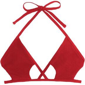 Verdusa Women's Cut Out Tie Knot Halter Swimwear Triangle Bikini Top