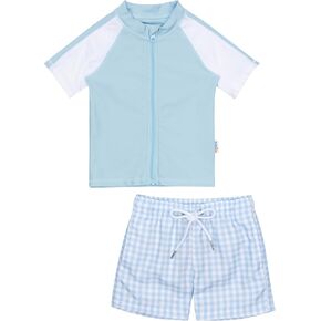 SwimZip Boys Short Sleeve Rash Guard & Swim Shorts Set - UPF 50+ Sun Protection in Saudi Arabia