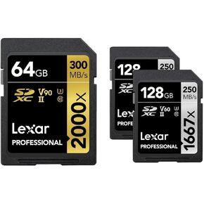 Lexar 32GB Professional 2000x SDHC Memory Card, UHS-II, C10, U3, V90, Full-HD & 8K Video, Up to 300MB/s Read, for DSLR, Cinema-Quality Video Cameras (LSD2000032G-BNNNU)