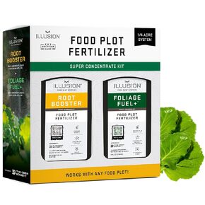 Food Plot Fertilizer Bundle - 2 Pack - Root Booster + Foliage Fuel - 1/4 Acre Coverage - Liquid Fertilizer for Lawns - Enrich and Nourish Food Plot Foliage - Compatible with Illusion Food Plot Systems